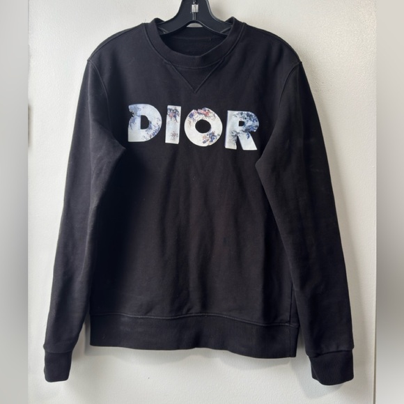 Dior SS20 Daniel Arsham Fade 3D Crewneck Black and White Logo Sweatshirts Sz S - Picture 3 of 13
